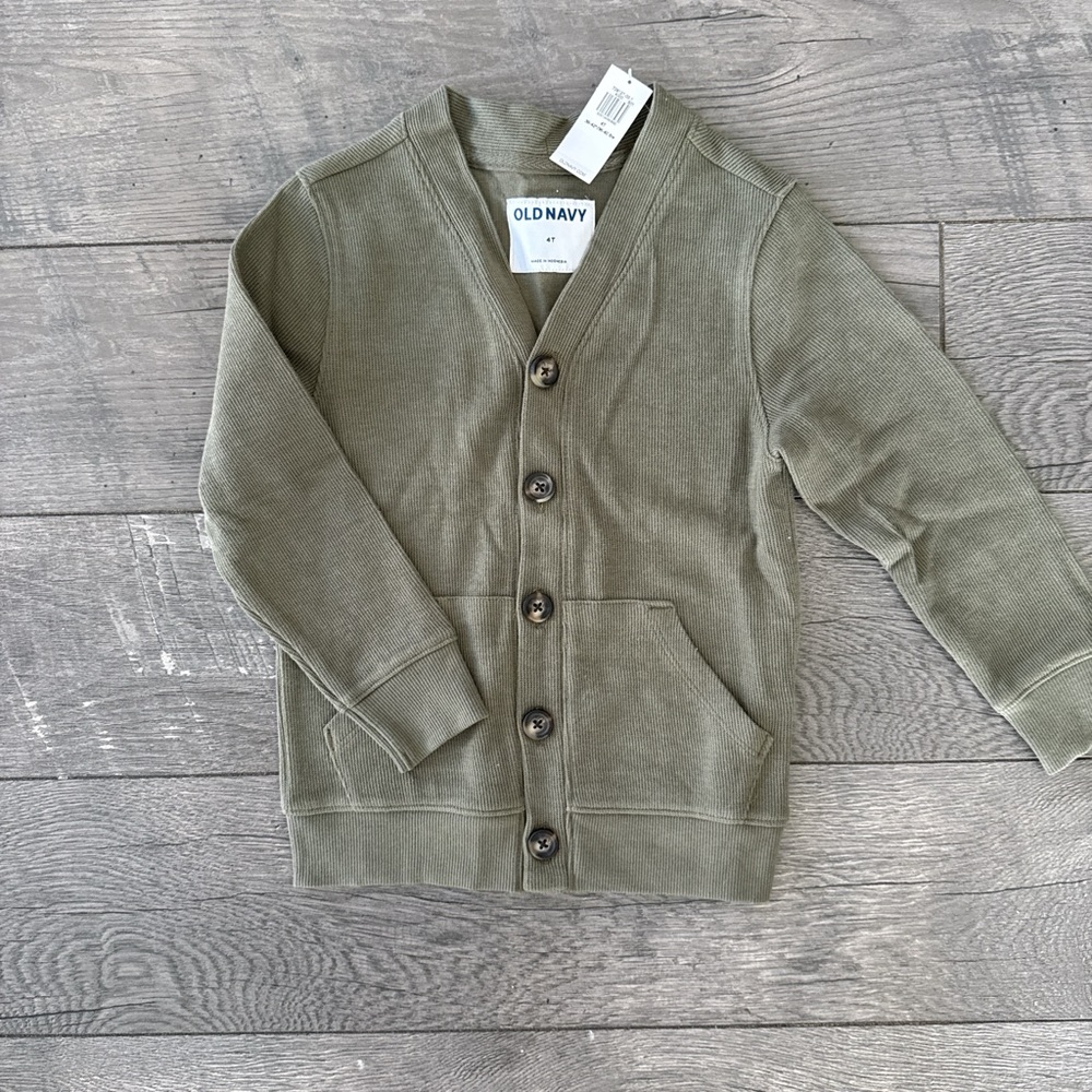 Old Navy Kids Khaki Green Cardigan